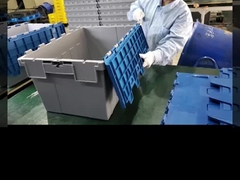 กล่องพับได้ ซอลิ๊ด พลาสติกปลากระเป๋าสตางค์ติด ผ้าปิด Tote สําหรับการเก็บ 760x570x620mm