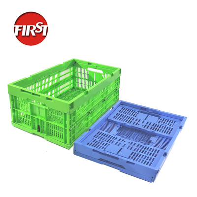 ซื้อ สี่เหลี่ยมกล่องเคลื่อนย้ายพับกระป๋อง ถังพลาสติกพับกระป๋อง Mesh 600x400x255mm การผลิตออนไลน์