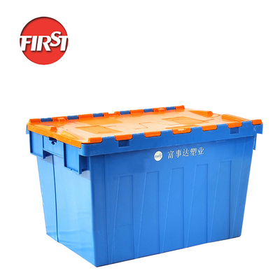 ซื้อ กล่องซอลิด สีฟ้า การเก็บเก็บของเคลื่อนไหว Flip กล่องพลาสติก กล่องพัง 600 * 400 * 365 มม การผลิตออนไลน์