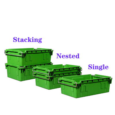 ซื้อ 45L Stack And Nest Plastic Crate Turnover ขนย้ายคอนเทนเนอร์ ขนย้ายคอนเทนเนอร์พลาสติกพร้อมมือ การผลิตออนไลน์
