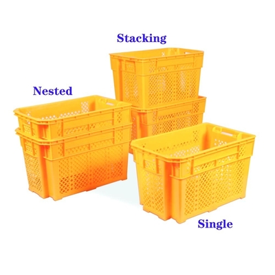 ซื้อ สไตล์ Mesh สีที่กําหนดเอง กล่องพลาสติกที่สามารถสะสมได้ สําหรับการจัดเก็บโลจิสติกส์ในพื้นที่โกดัง การผลิตออนไลน์