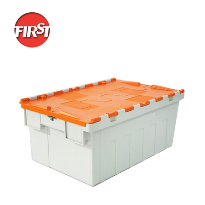 ซื้อ 600*400*265mm PP Stackable Nestable พลาสติกเคลื่อนไหวกระเป๋าสตางค์ที่มีฝาปิดและการจัดเก็บ การผลิตออนไลน์