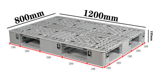 ซื้อ PP Heavy-Duty Stackable พลาสติกพาเล็ต ปรับแต่ง 1200 × 800 มม พาเล็ตอุตสาหกรรม การผลิตออนไลน์