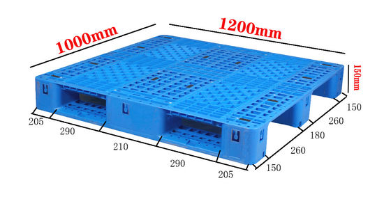ซื้อ ภาระสแตตติก 2T ภาระไดนามิก 1T การฉีดพลาสติกอุตสาหกรรม Pallet Stackable 1200 * 1000mm สําหรับ Euro Logistics Warehouse การผลิตออนไลน์