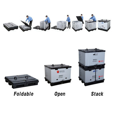 ซื้อ กล่องพาเลทแบบพับได้พลาสติก 1200*1000 มม. PP วางซ้อนได้ คลังสินค้าจัดเก็บชิ้นส่วนรถยนต์ กล่อง PP Sleeve การผลิตออนไลน์