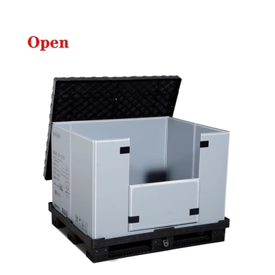 ซื้อ Collapsible Plastic Pallet Heavy Duty Stackable Storage Fold Pallet Box การผลิตออนไลน์