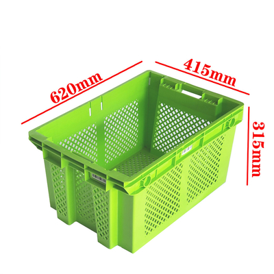 มือถือ PP พลาสติกกล่องหมุนเวียน Nesting Stacking Storage Nesting Crates พลาสติก bin