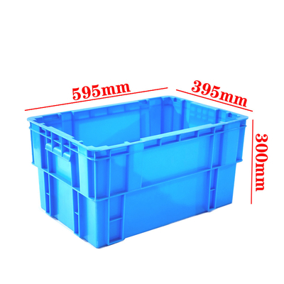 สะดวกสบาย ทันสมบูรณ์ Nestable Turnover Crate Stackable พลาสติก Crate การฉีดกล่อง Turnover ขนาดภายใน 551 * 348 * 291mm
