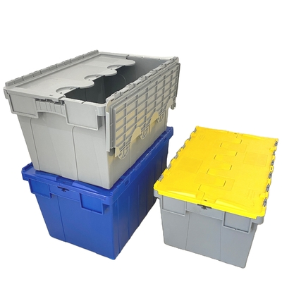 อาหารพลาสติก Stackable กระป๋องย้ายกับฝาสําหรับการเก็บ 600x400x315mm